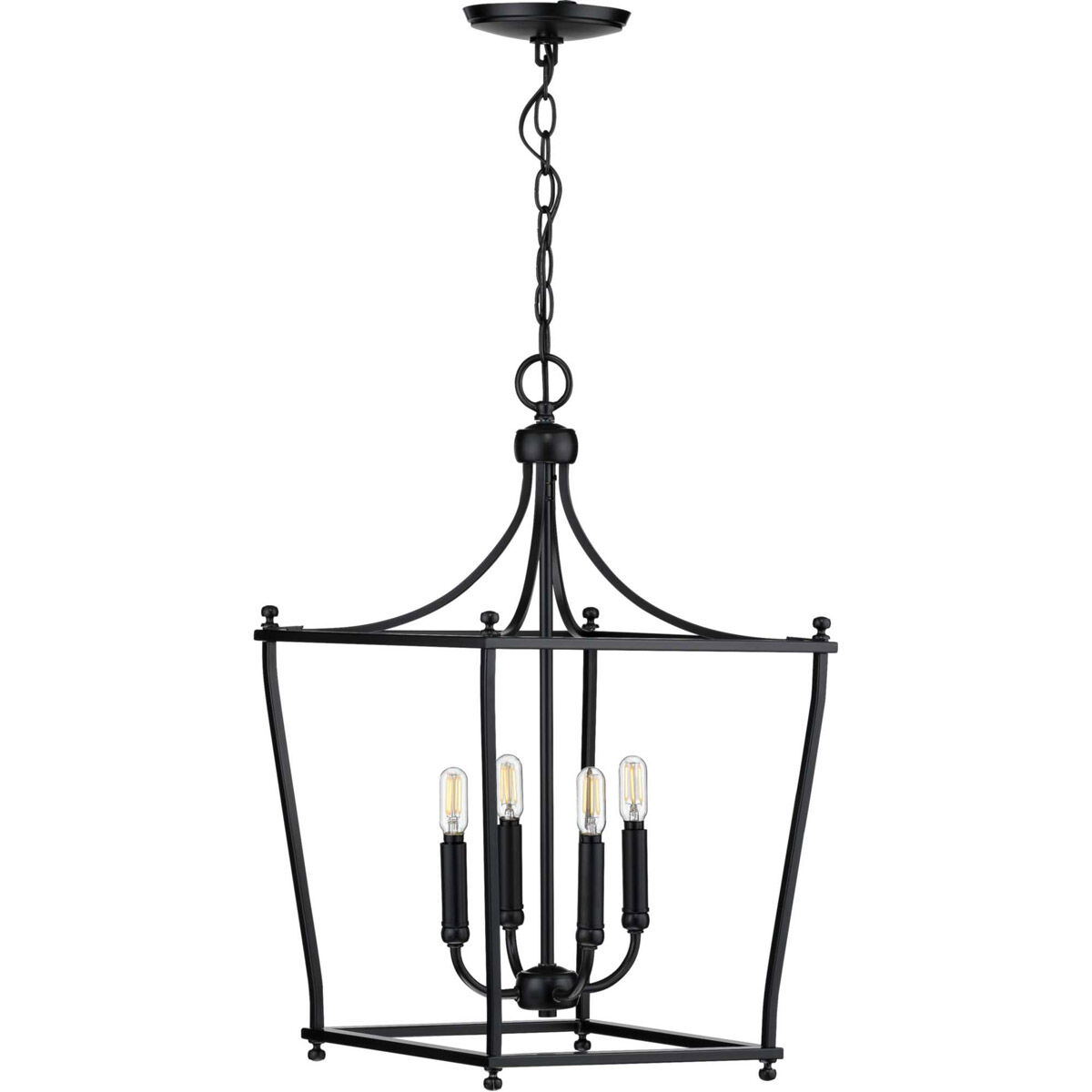 Parkhurst 4 Light 14 inch Matte Black Foyer Pendant Ceiling Light