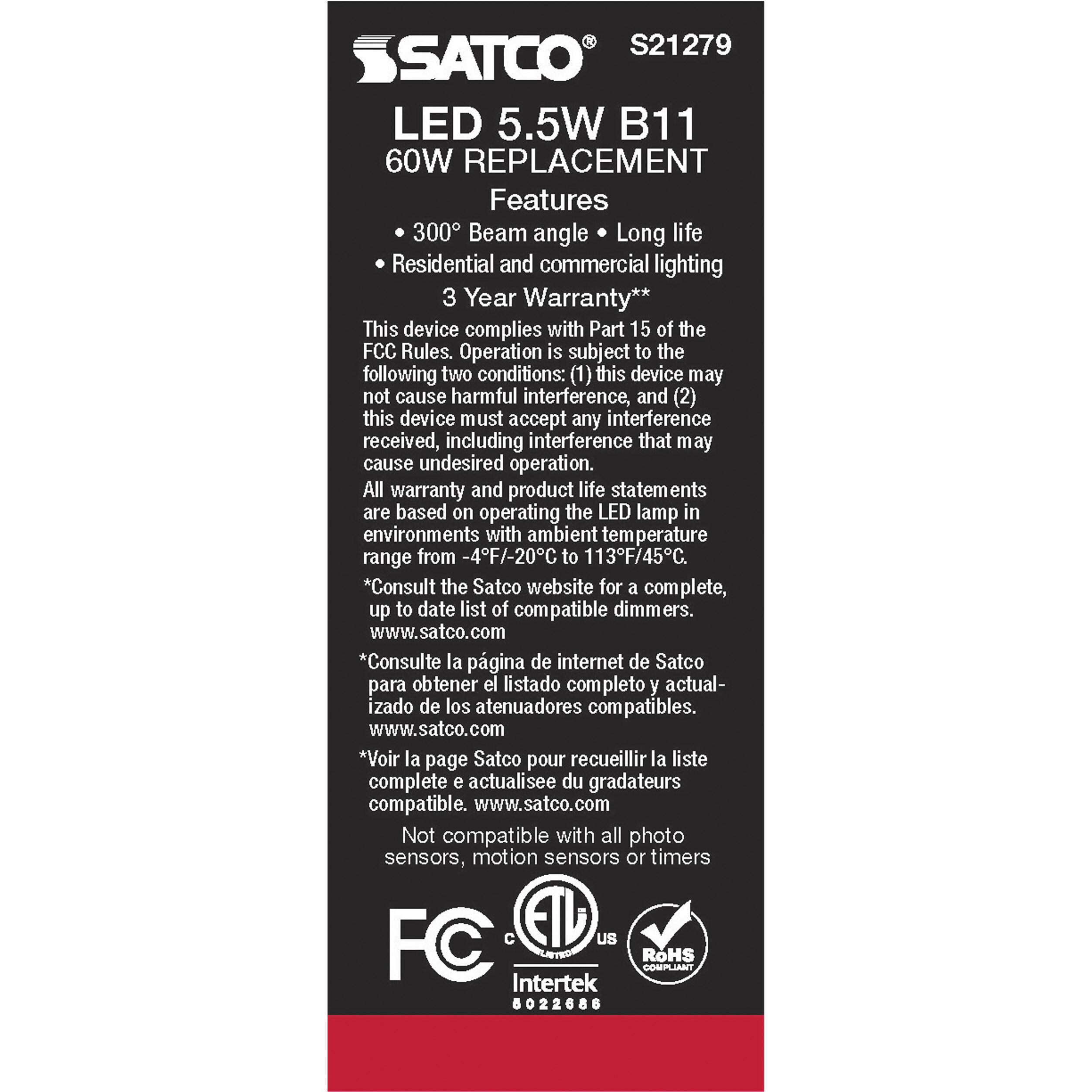 Lumos LED Candelabra Candelabra 5.50 watt 3000K LED Filament