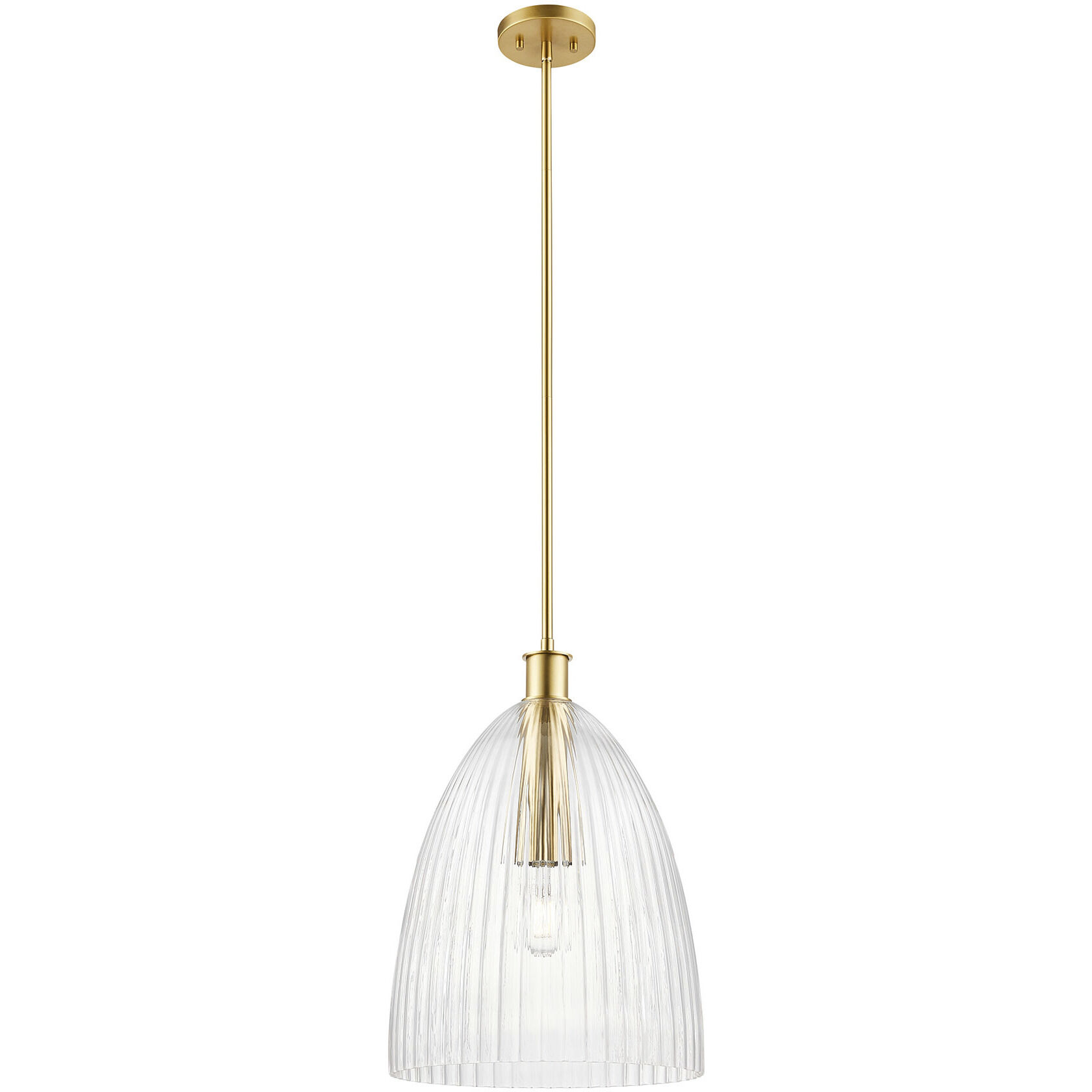 Transitional 1 Light 14 inch Natural Brass Pendant Ceiling Light