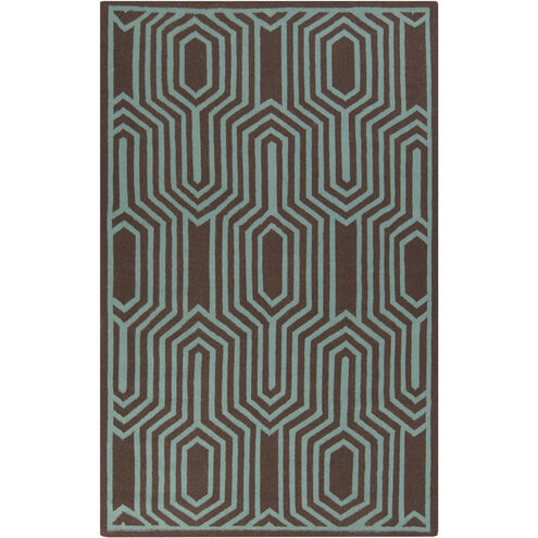 Frontier 66 X 42 inch Mint, Dark Brown Rug