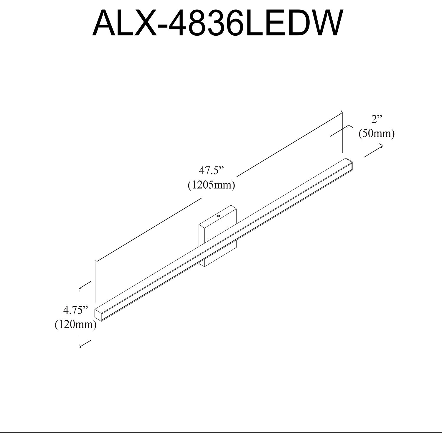 Alexander LED 47.5 inch Aged Brass Linear Vanity Wall Light, Color Changing