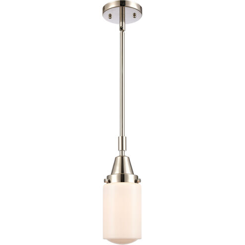 Franklin Restoration Dover 1 Light 5 inch Polished Nickel Mini Pendant Ceiling Light in Matte White Glass