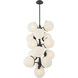 Vino 16 Light 24.75 inch Dark Bronze Pendant Ceiling Light in White Etched Alabaster Glass