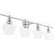Gene 4 Light 38 inch Chrome Wall sconce Wall Light