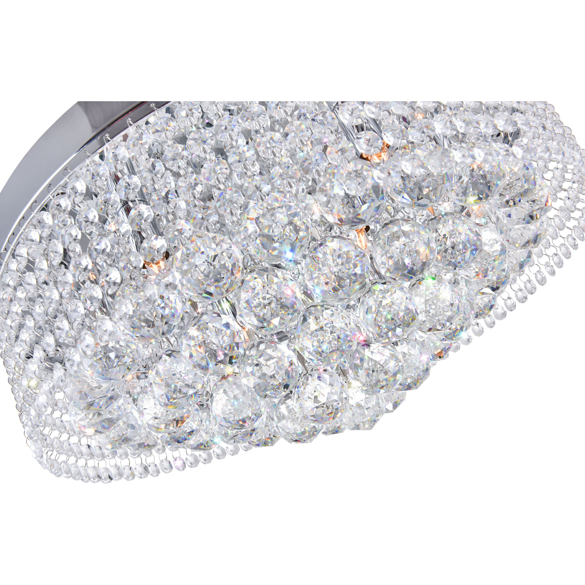 Cascade 8 Light 18 inch Chrome Drum Shade Flush Mount Ceiling Light