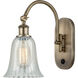 Ballston Hanover LED 6.25 inch Antique Brass Sconce Wall Light in Mouchette Glass