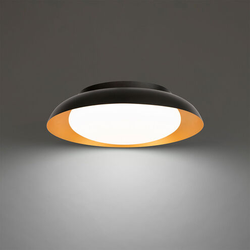 Taurus LED 17.88 inch Black Gold Flush Mount Ceiling Light, dweLED