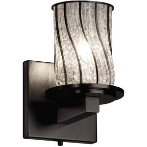 Wire Glass LED 5 inch Matte Black Wall Sconce Wall Light