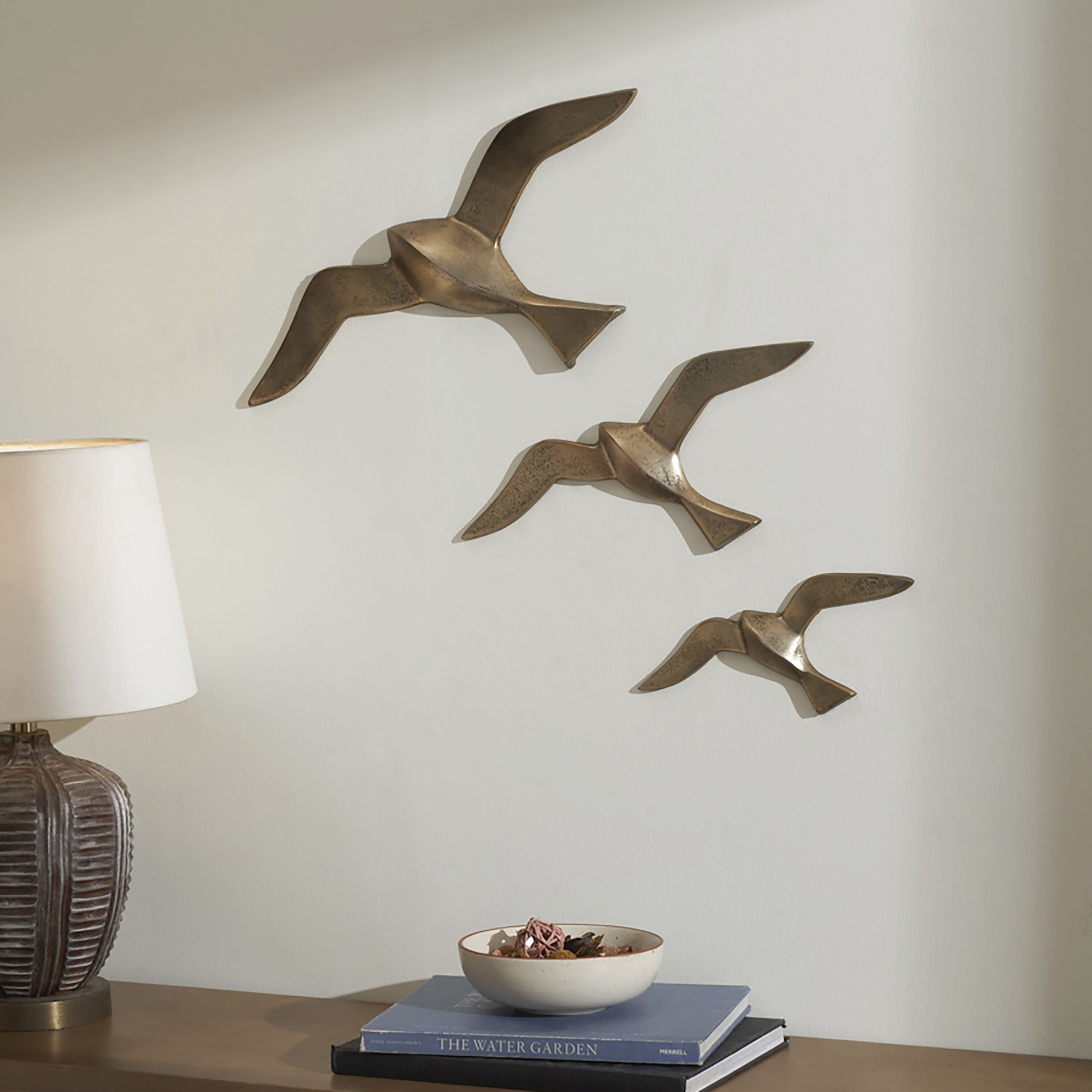 Stevens Antique Brass Wall Decor, Set of 3