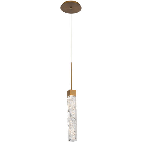 Minx LED 1.75 inch Aged Brass Pendant Ceiling Light in false