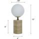 Amabel 13 inch 15 watt Travertine Beige Table Lamp Portable Light