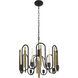 Darden 8 Light 24 inch Matte Black/Antique Gold Pendant Ceiling Light