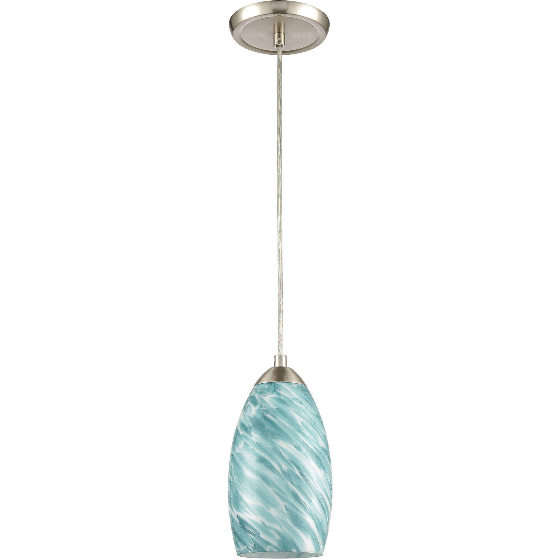 Evening Sky 1 Light 5 inch Satin Nickel Mini Pendant Ceiling Light