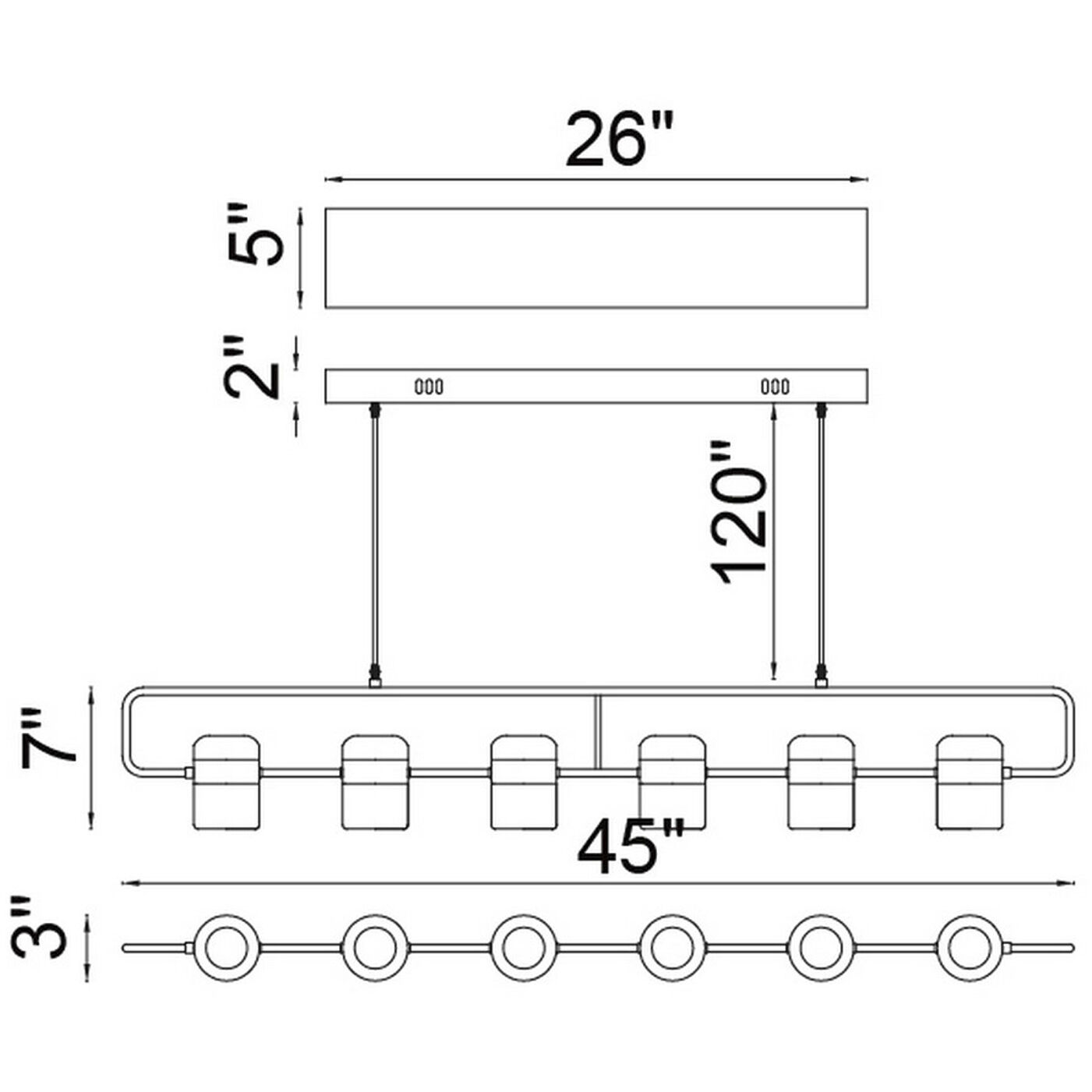 Moxie LED 45 inch Black Pool Table Light Ceiling Light