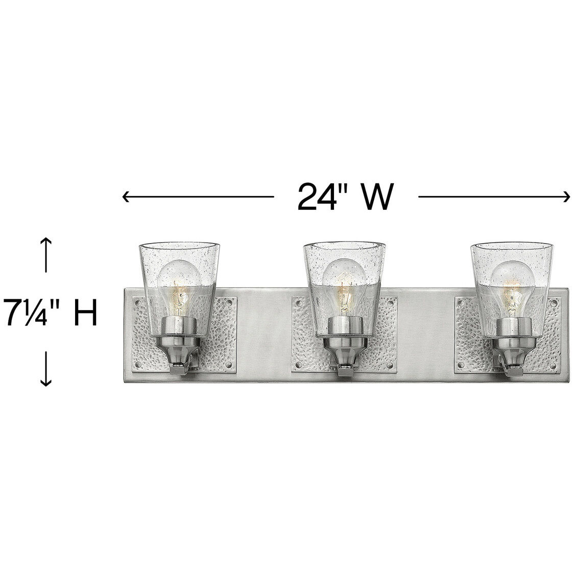 Jackson 3 Light 24 inch Brushed Nickel with Polished Antique Nickel Vanity Light Wall Light