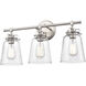 Amberose 3 Light 23 inch Brushed Nickel Bathroom Vanity Light Wall Light