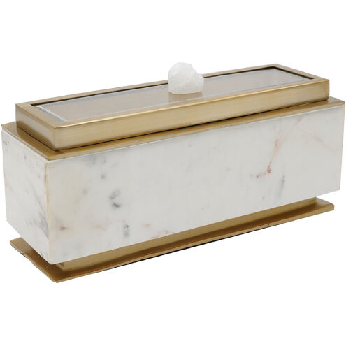 Forseti 14 X 5 inch White and Gold Decorative Box