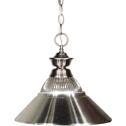 Pendant Lights 1 Light 14 inch Brushed Nickel Pendant Ceiling Light in 3, Clear Ribbed and Brushed Nickel Glass and Steel