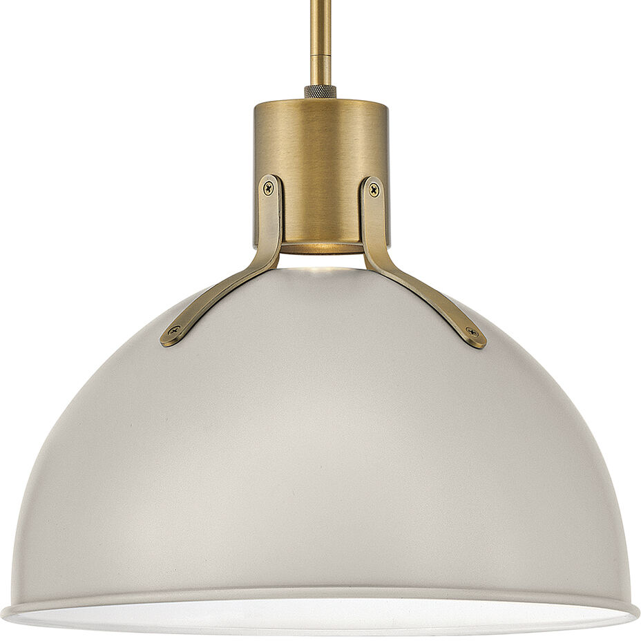 Argo LED 14 inch Light Taupe with Lacquered Brass Indoor Pendant Ceiling Light