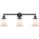 Franklin Restoration Bellmont 3 Light 30 inch Oil Rubbed Bronze Bath Vanity Light Wall Light in Matte White Glass, Franklin Restoration