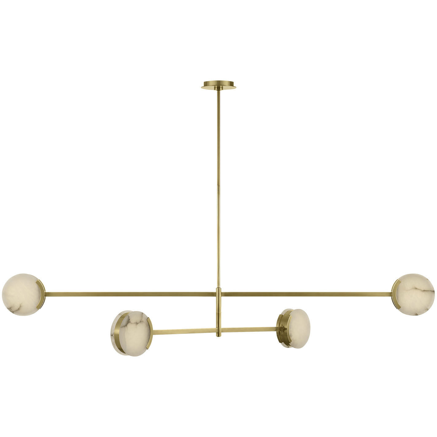 Kelly Wearstler Melange LED 72 inch Antique-Burnished Brass Multi-Positional Chandelier Ceiling Light