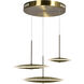 Ovni LED 22 inch Brass Multi Point Pendant Ceiling Light