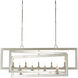 Middleton 11 Light 54 inch Contemporary Silver Leaf Linear Chandelier Ceiling Light
