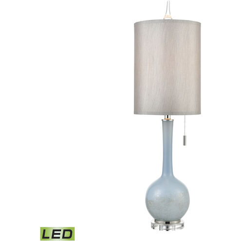 Quantum 37 inch 9 watt Blue with Clear and Polished Nickel Table Lamp Portable Light