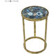 Krete 12 inch Blue Agate with Antique Gold and Gold Accent Table