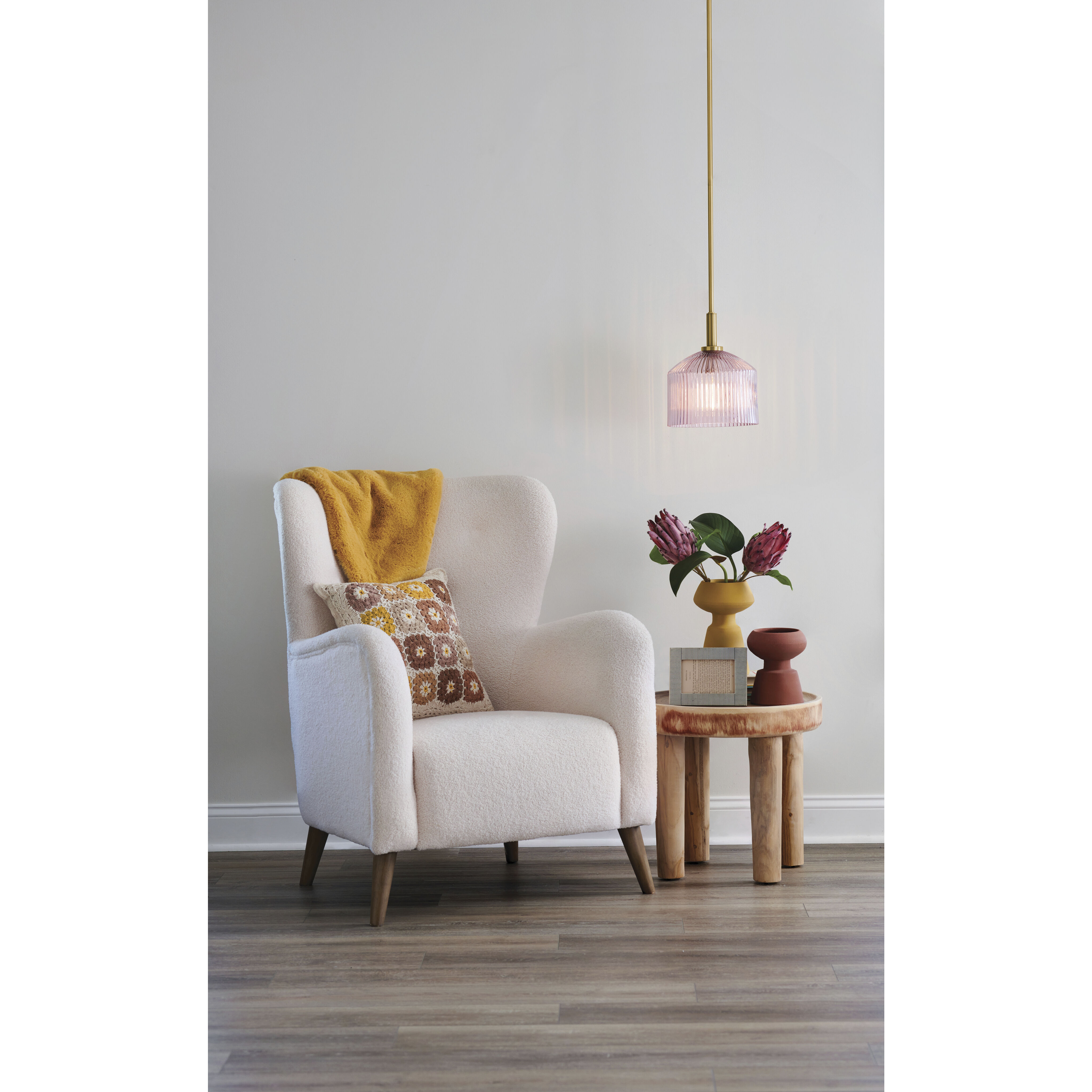 Lisette 1 Light 9 inch Lacquered Brass Pendant Ceiling Light in Lacquered Brass and Rose