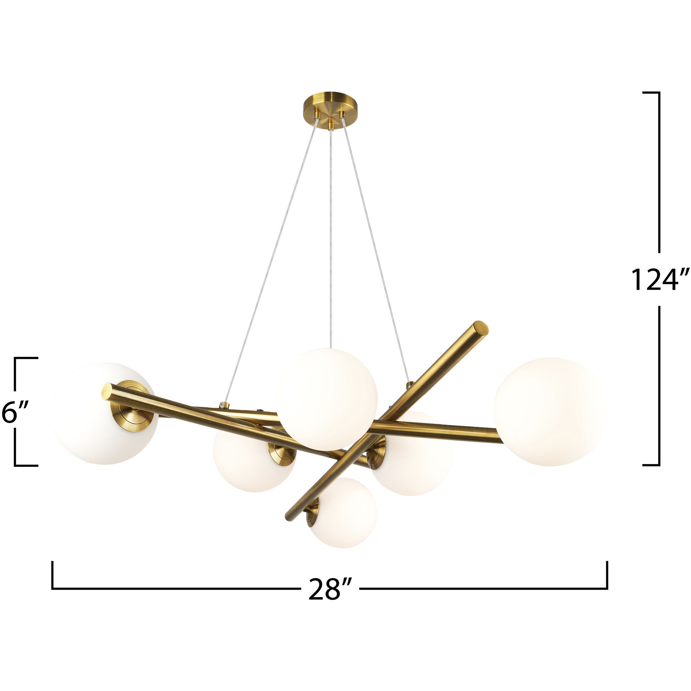 Modena LED 28 inch Plated Brushed Brass Chandelier Ceiling Light