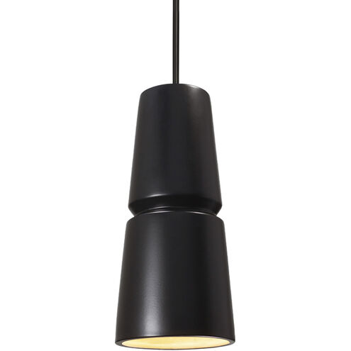 Radiance Collection LED 6 inch Carbon Matte Black with Brushed Nickel Pendant Ceiling Light