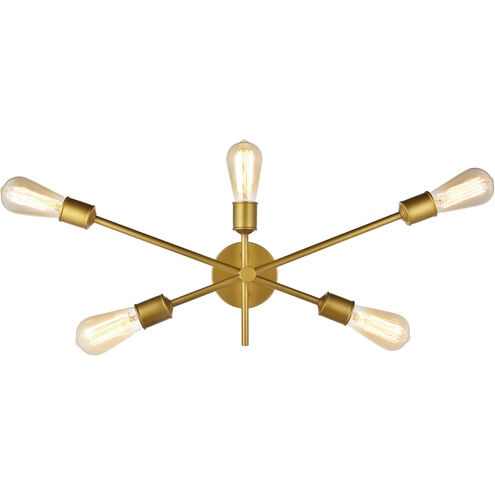 Axel 5 Light 25 inch Brass Wall Sconce Wall Light