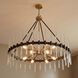 Santiago 12 Light 45 inch Black with Warm Brass Accents Chandelier Ceiling Light