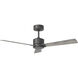 Rozzen 44 inch Aged Pewter with Light Grey Weathered Oak Blades Indoor/Outdoor Ceiling Fan