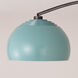 Half Dome 92 inch 14 watt Black Nickel and White Arc Floor Lamp Portable Light in Turquoise Steel
