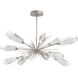 Aalto LED 53.3 inch Beige Silver Linear Pendant Ceiling Light in 3000K LED, Metallic Beige Silver, Optic Rib Clear, Oval Starburst