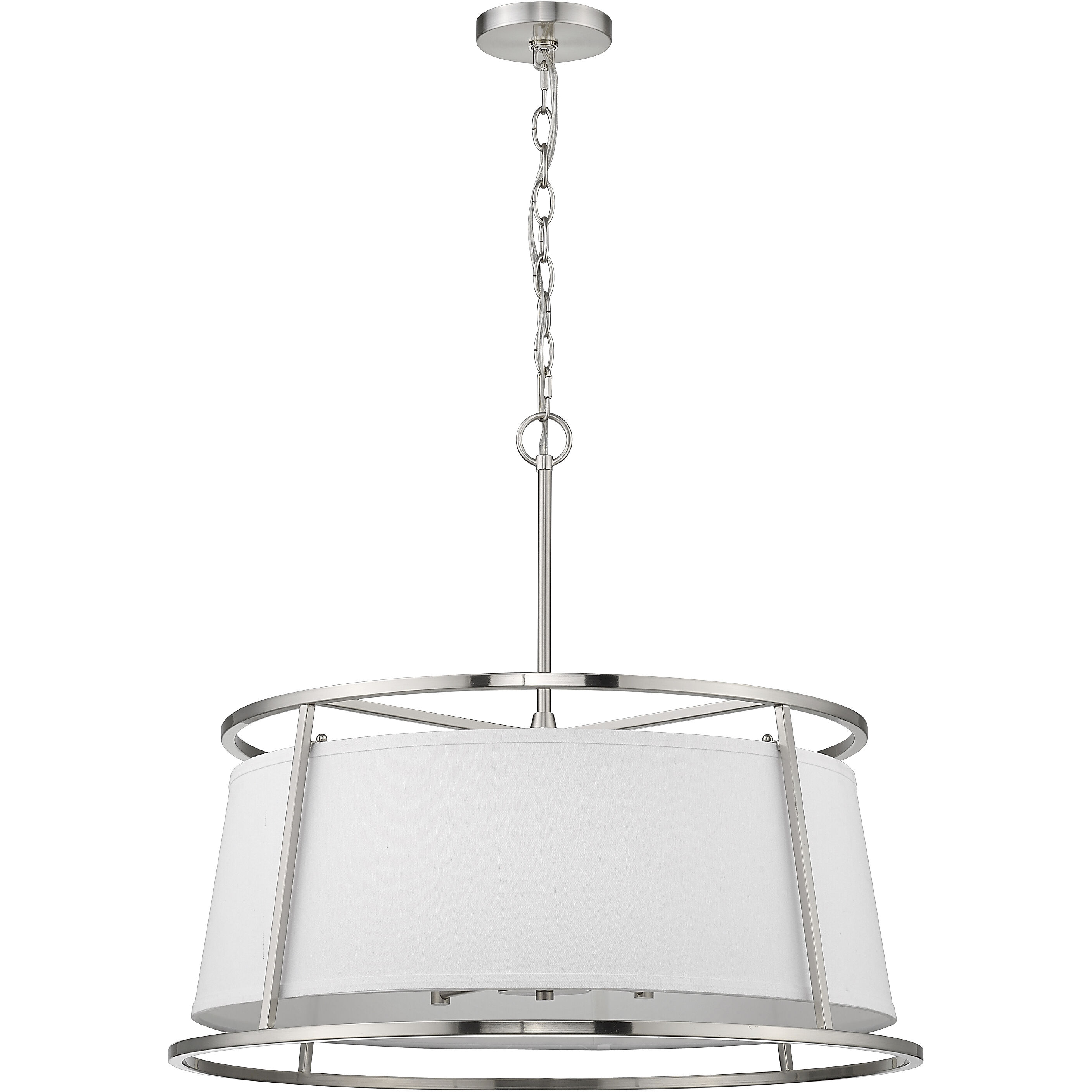 Lenyx 6 Light 26 inch Brushed Nickel Chandelier Ceiling Light