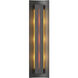 Gallery 3 Light 7.1 inch Black ADA Sconce Wall Light in Amber