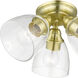 Montgomery 3 Light 14 inch Satin Brass Semi-Flush Ceiling Light