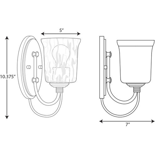 Bowman 1 Light 5 inch Cottage White Bath Vanity Wall Light