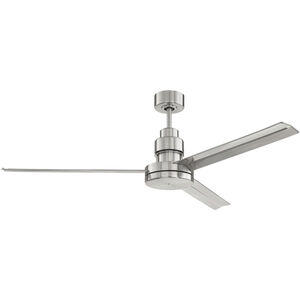 Mondo 54 inch Brushed Polished Nickel with Brushed Nickel Blades Ceiling Fan