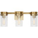C&M by Chapman & Myers Garrett 3 Light 21.13 inch Burnished Brass Vanity Light Wall Light