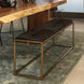 Shelby Espresso Hide and Antique Brass Bench