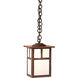 Mission 1 Light 6 inch Verdigris Patina Pendant Ceiling Light in White Opalescent, T-Bar Overlay