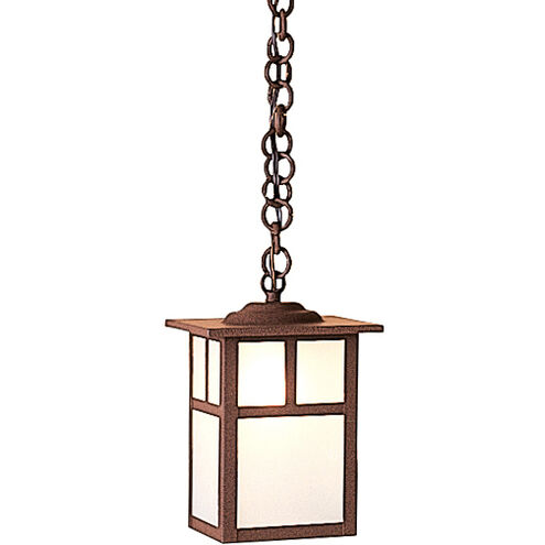 Mission 1 Light 6 inch Verdigris Patina Pendant Ceiling Light in White Opalescent, T-Bar Overlay