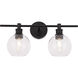 Collier 2 Light 19 inch Black Wall sconce Wall Light