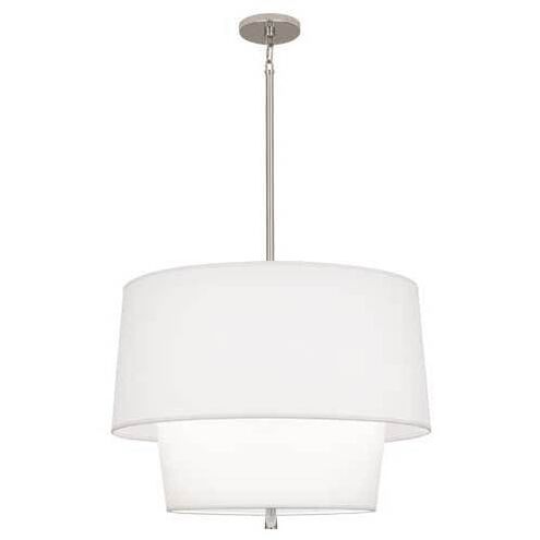 Decker 3 Light 24 inch Polished Nickel Pendant Ceiling Light in Ascot White
