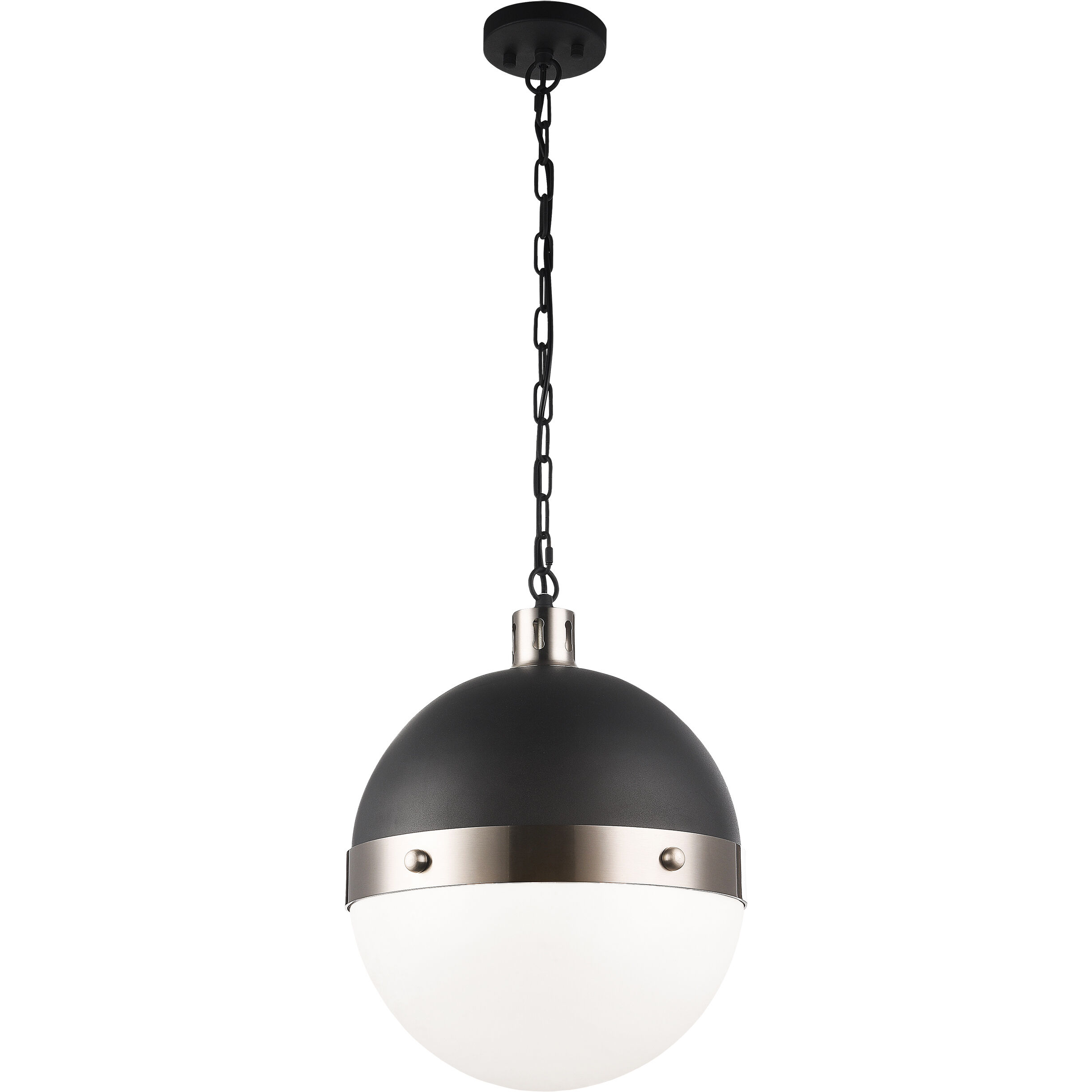 Torino 3 Light 14 inch Brushed Nickel Pendant Ceiling Light in Brushed Nickel and Opal Glass