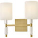 Anika 2 Light 14 inch Lacquered Brass Vanity Light Wall Light